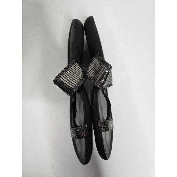 Stuart Weitzman Gunmetal Black Leather Crystal Sandals - Picture 7 of 9
